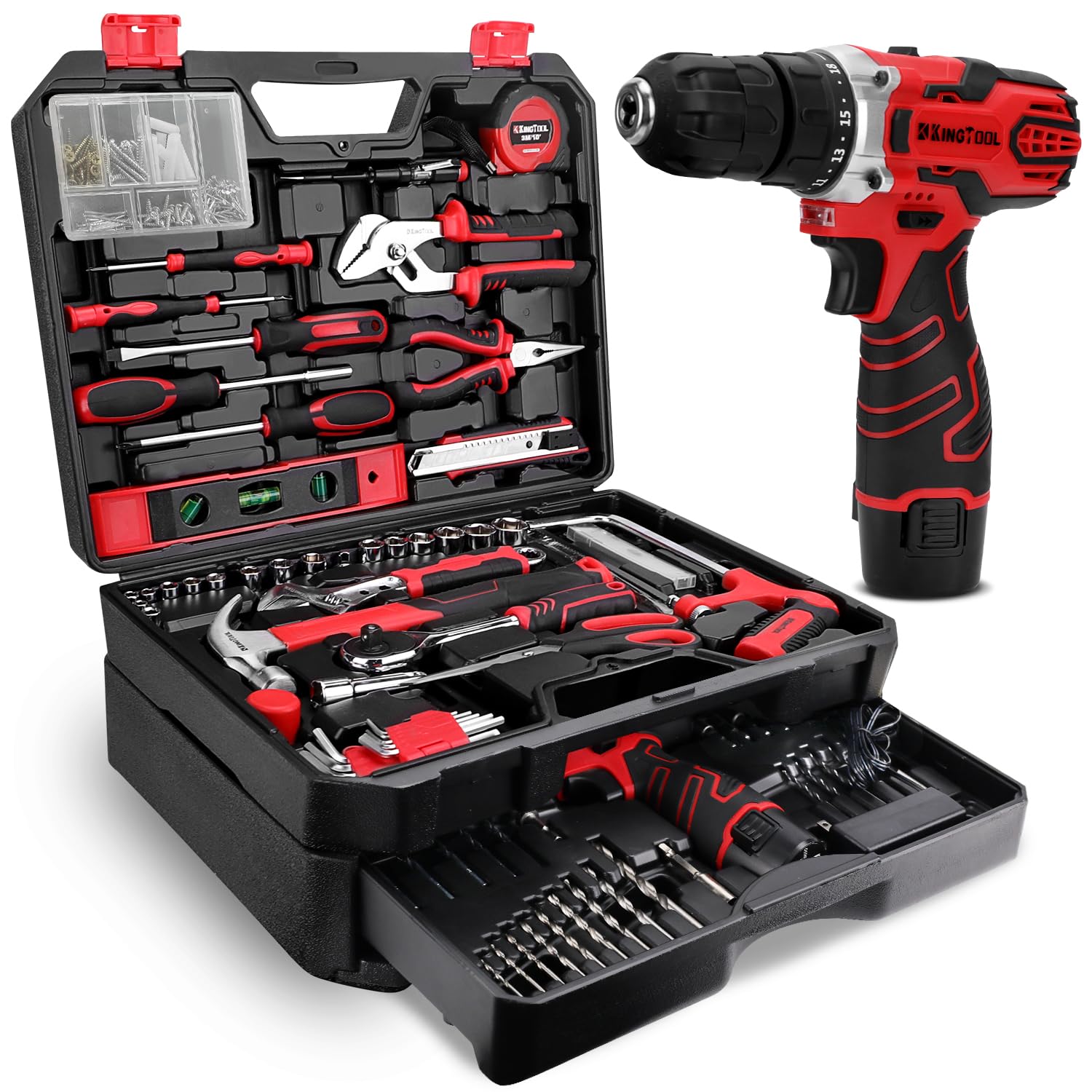 276-Piece Tool Kit with 12V Cordless Drill