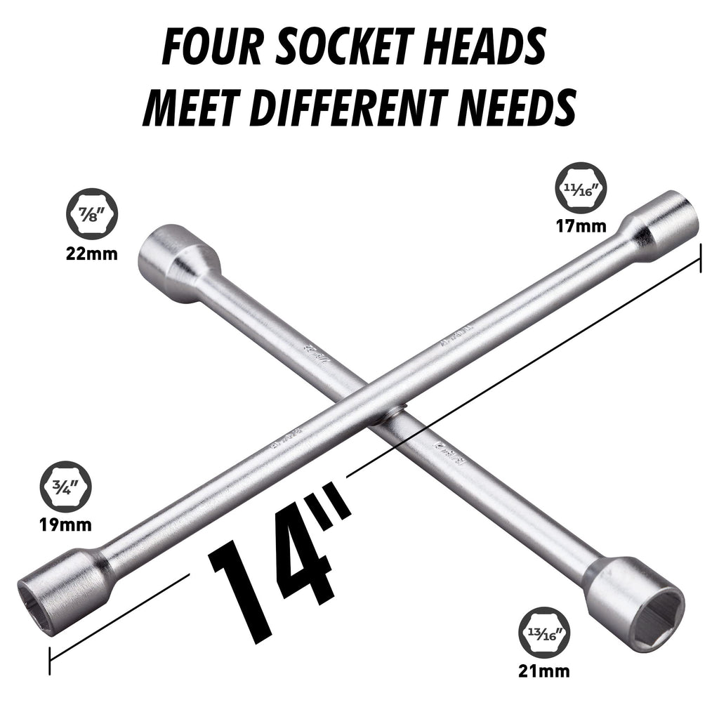 CARTMAN Universal Heavy Duty Lug Wrench, Cross Wrench
