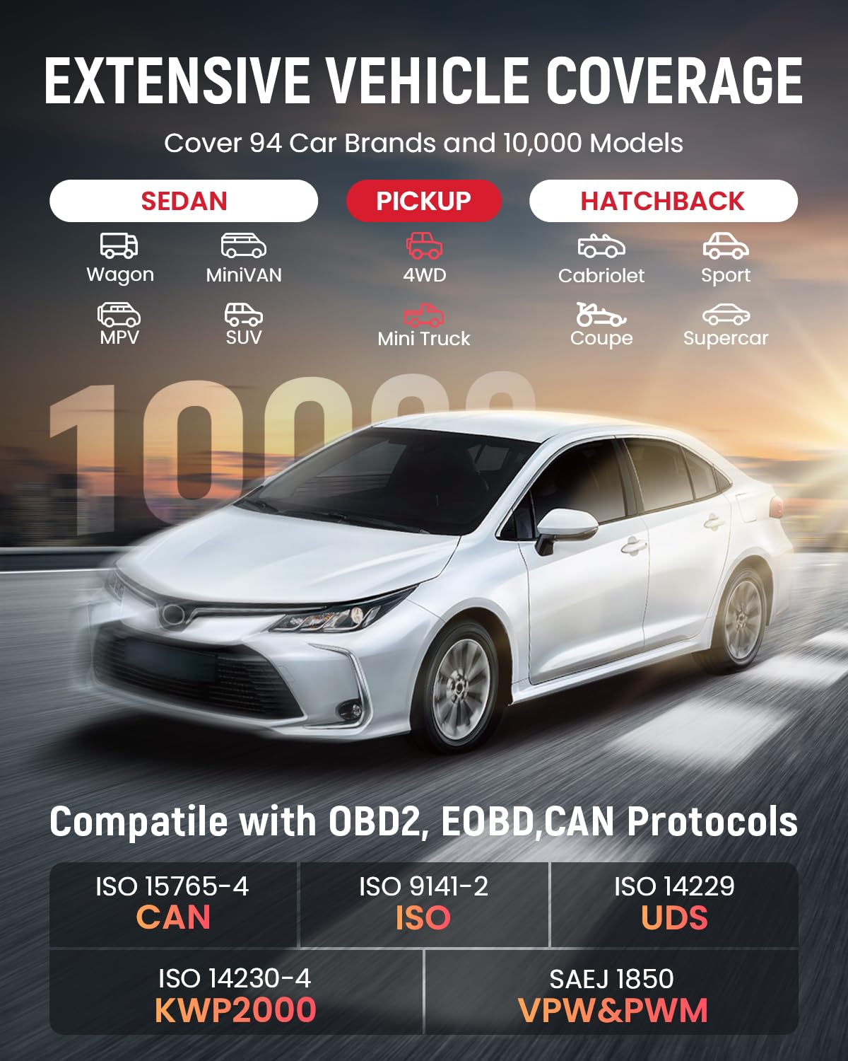 Multi-System OBD2 Scanner with 5 Special Services