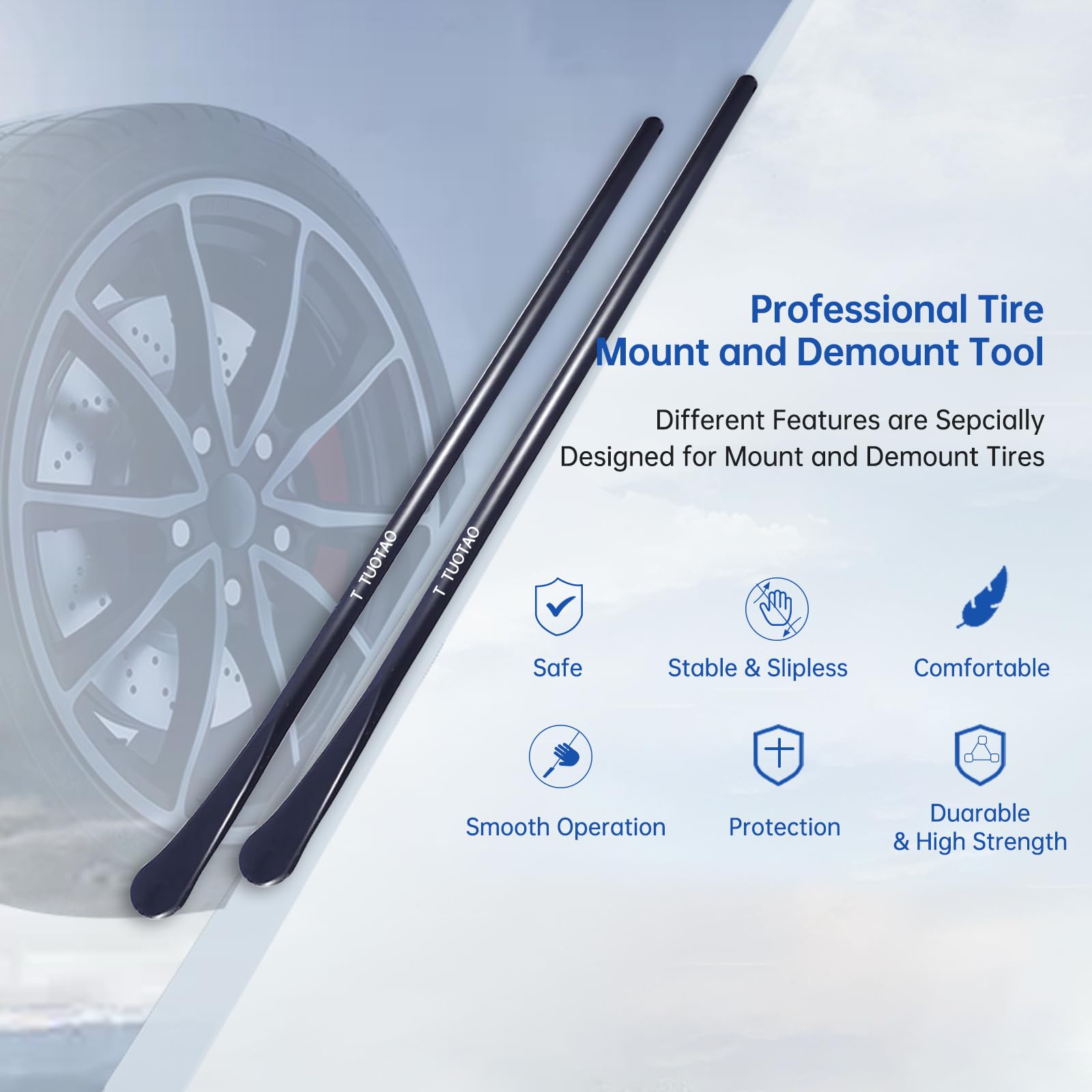 TUOTAO 2 PCS Tire Spoon Tire Iron
