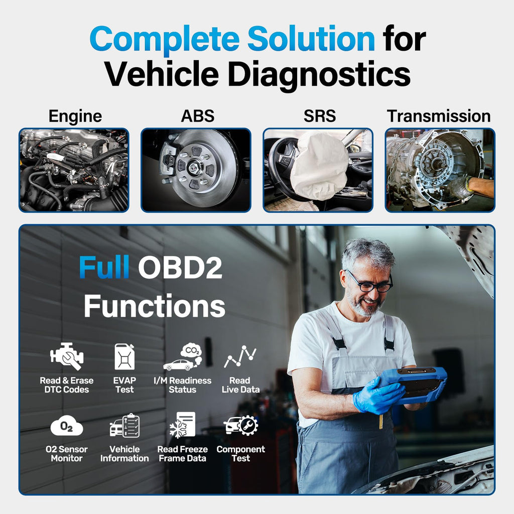 OBD2 Scanner with ABS/SRS & 12 Reset Services