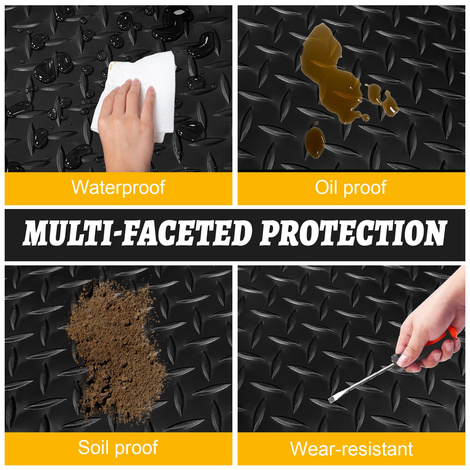 Diamond Plate Garage Floor Mat Roll (2.8mm)