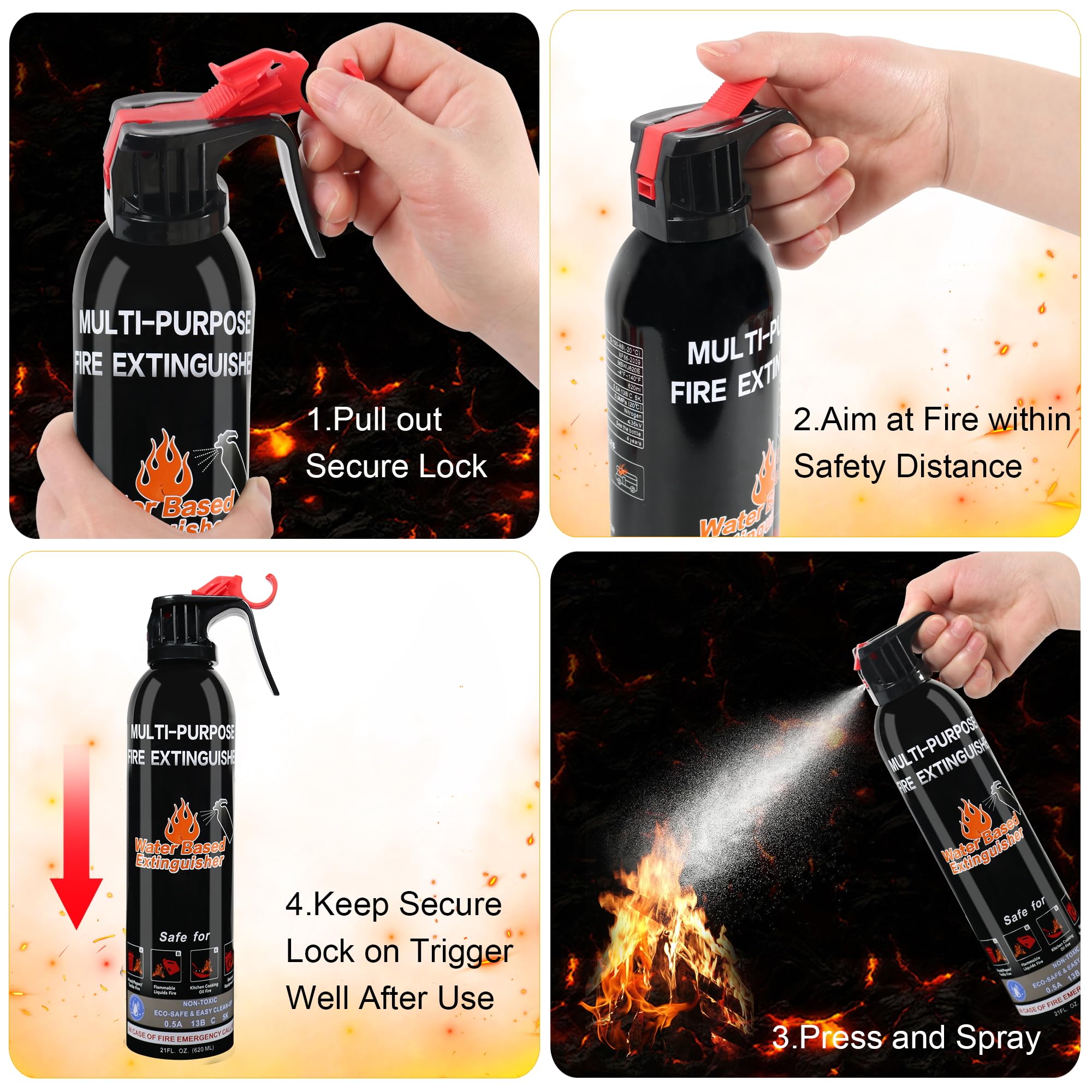 Portable ABC Fire Extinguisher with Mount