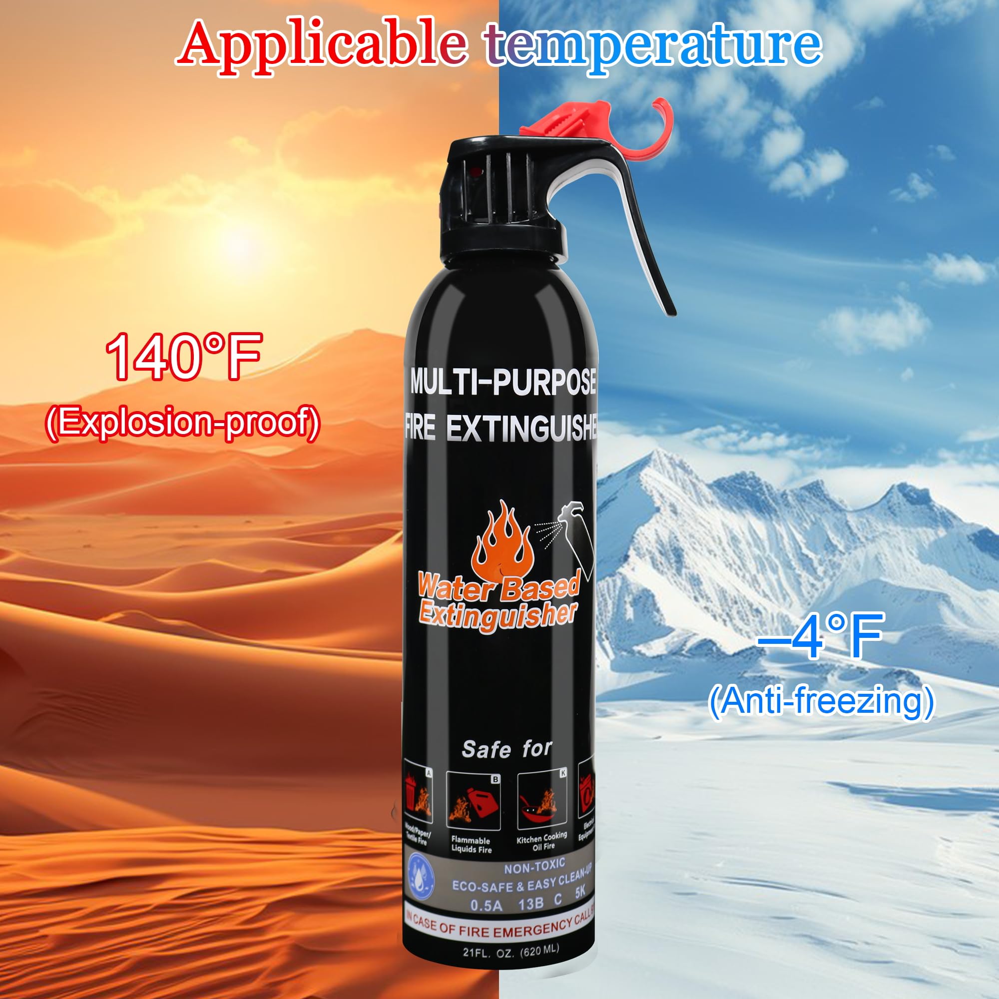 Portable ABC Fire Extinguisher with Mount